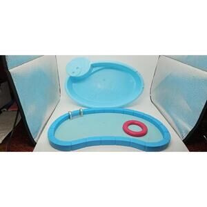 Vintage Barbie Blue Pool Playset with Accessories